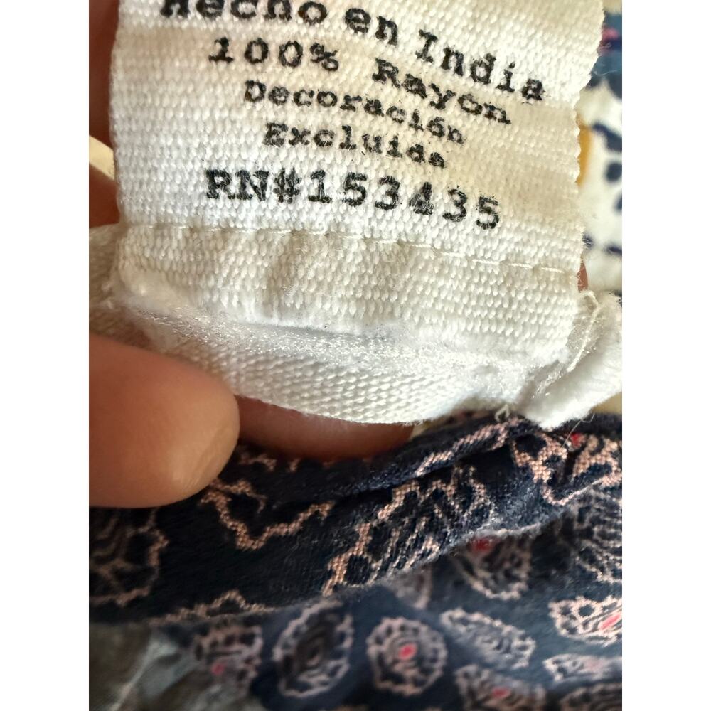 Beach Lunch Lounge Boho Tassel Border Print Dress Size M Cruise Resort Summer - Picture 7 of 9